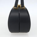 Christian Dior Trotter Canvas Oblique Oval Bag Hand Bag Navy Gold Auth 158924SM-4