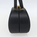 Christian Dior Trotter Canvas Oblique Oval Bag Hand Bag Navy Gold Auth 158924SM-5