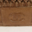 CHANEL Matelasse Chain Shoulder Bag Lamb Skin Brown Gold CC Auth 158929A-11