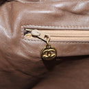 CHANEL Matelasse Chain Shoulder Bag Lamb Skin Brown Gold CC Auth 158929A-22