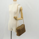 CHANEL Matelasse Chain Shoulder Bag Lamb Skin Brown Gold CC Auth 158929A-25