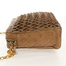 CHANEL Matelasse Chain Shoulder Bag Lamb Skin Brown Gold CC Auth 158929A-4
