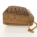 CHANEL Matelasse Chain Shoulder Bag Lamb Skin Brown Gold CC Auth 158929A-5
