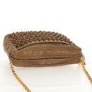 CHANEL Matelasse Chain Shoulder Bag Lamb Skin Brown Gold CC Auth 158929A-6