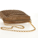 CHANEL Matelasse Chain Shoulder Bag Lamb Skin Brown Gold CC Auth 158929A-7