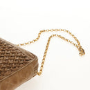 CHANEL Matelasse Chain Shoulder Bag Lamb Skin Brown Gold CC Auth 158929A-8