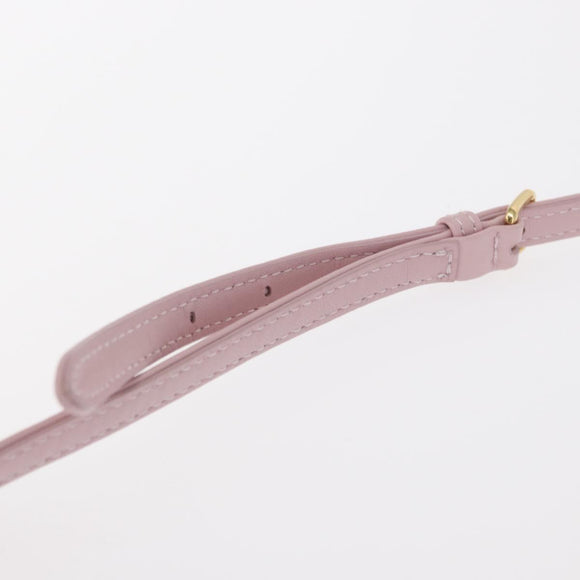 Miu Miu Matelasse Chain Shoulder Bag Leather 2way Pink Gold Auth 158932SM