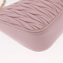 Miu Miu Matelasse Chain Shoulder Bag Leather 2way Pink Gold Auth 158932SM-16