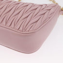 Miu Miu Matelasse Chain Shoulder Bag Leather 2way Pink Gold Auth 158932SM-17