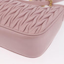 Miu Miu Matelasse Chain Shoulder Bag Leather 2way Pink Gold Auth 158932SM-19