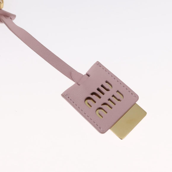 Miu Miu Matelasse Chain Shoulder Bag Leather 2way Pink Gold Auth 158932SM