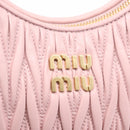 Miu Miu Matelasse Chain Shoulder Bag Leather 2way Pink Gold Auth 158932SM-21