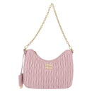 Miu Miu Matelasse Chain Shoulder Bag Leather 2way Pink Gold Auth 158932SM-13