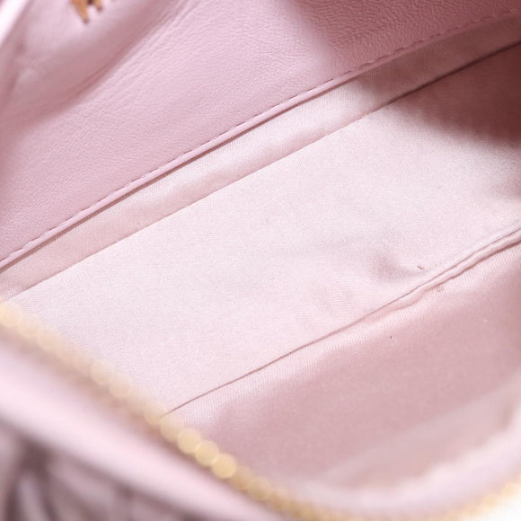 Miu Miu Matelasse Ketting Schoudertas Leer 2way Roze Goud Auth 158932SM