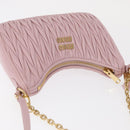 Miu Miu Matelasse Ketting Schoudertas Leer 2way Roze Goud Auth 158932SM-6