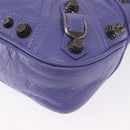 BALENCIAGA Neo Kagoul S Hand Bag Leather 2way Purple Silver 751523 Auth 158933SM-13