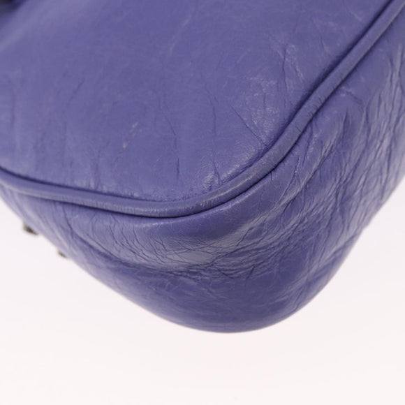 BALENCIAGA Neo Kagoul S Hand Bag Leather 2way Purple Silver 751523 Auth 158933SM