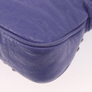 BALENCIAGA Neo Kagoul S Hand Bag Leather 2way Purple Silver 751523 Auth 158933SM-15