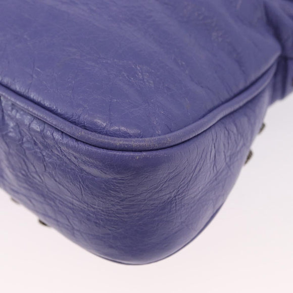 BALENCIAGA Neo Kagoul S Hand Bag Leather 2way Purple Silver 751523 Auth 158933SM