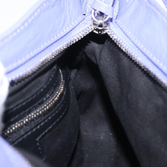 BALENCIAGA Neo Kagoul S Hand Bag Leather 2way Purple Silver 751523 Auth 158933SM