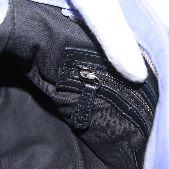 BALENCIAGA Neo Kagoul S Hand Bag Leather 2way Purple Silver 751523 Auth 158933SM