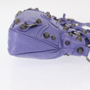 BALENCIAGA Neo Kagoul S Hand Bag Leather 2way Purple Silver 751523 Auth 158933SM-4