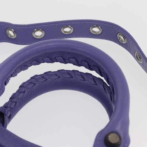 BALENCIAGA Neo Kagoul S Hand Bag Leather 2way Purple Silver 751523 Auth 158933SM