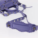 BALENCIAGA Neo Kagoul S Hand Bag Leather 2way Purple Silver 751523 Auth 158933SM-9