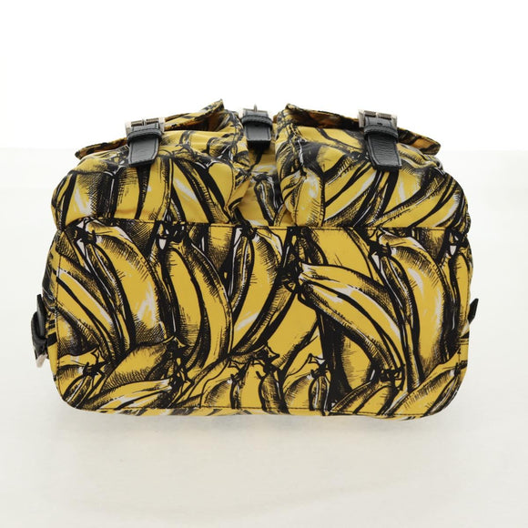PRADA Backpack Nylon Yellow Silver Auth 158940SM