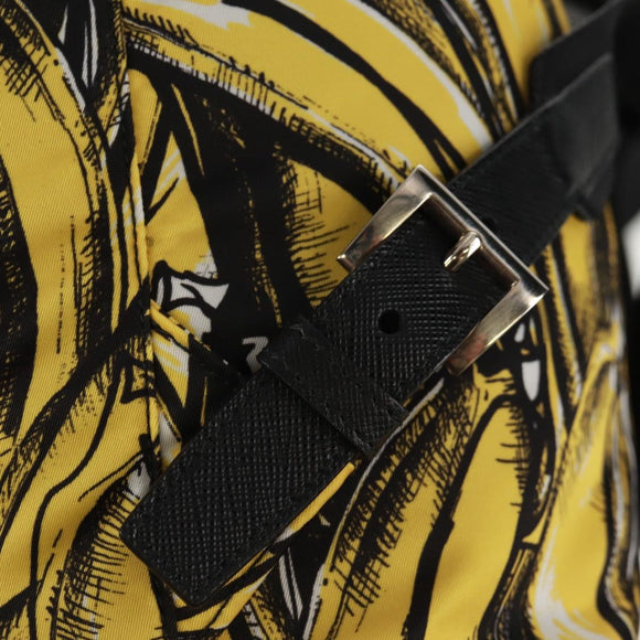 PRADA Backpack Nylon Yellow Silver Auth 158940SM