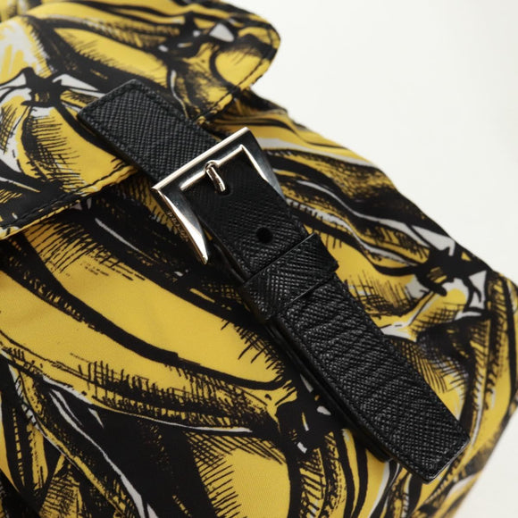 PRADA Backpack Nylon Yellow Silver Auth 158940SM