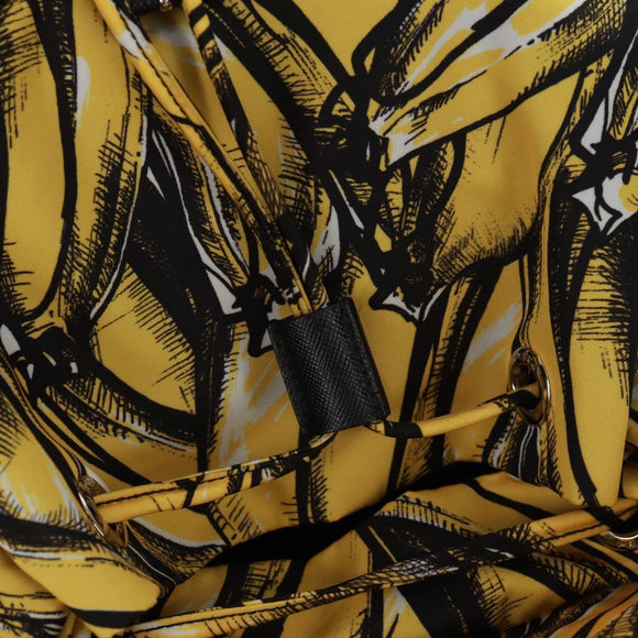 PRADA Backpack Nylon Yellow Silver Auth 158940SM