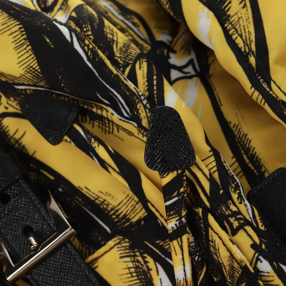 PRADA Backpack Nylon Yellow Silver Auth 158940SM