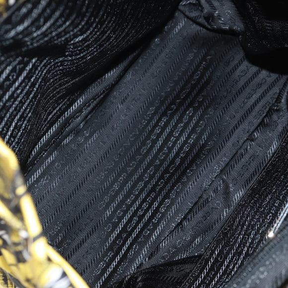 PRADA Backpack Nylon Yellow Silver Auth 158940SM