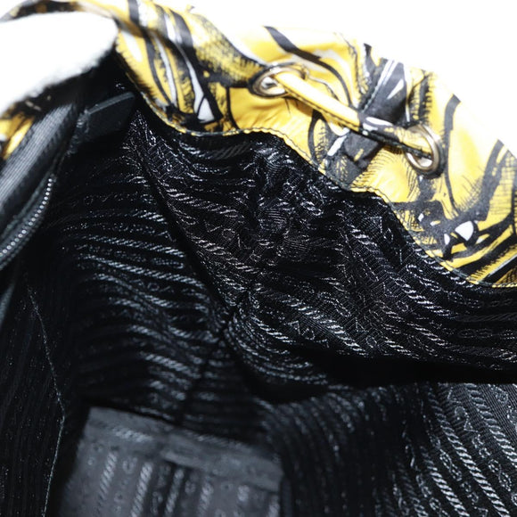 PRADA Backpack Nylon Yellow Silver Auth 158940SM