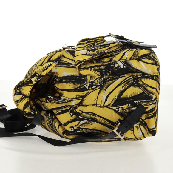 PRADA Backpack Nylon Yellow Silver Auth 158940SM
