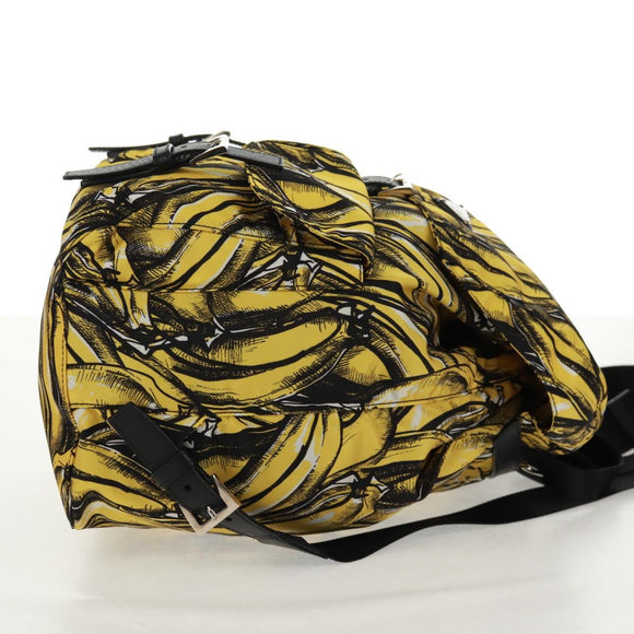 PRADA Backpack Nylon Yellow Silver Auth 158940SM