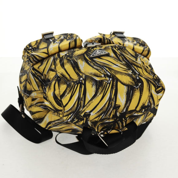 PRADA Backpack Nylon Yellow Silver Auth 158940SM