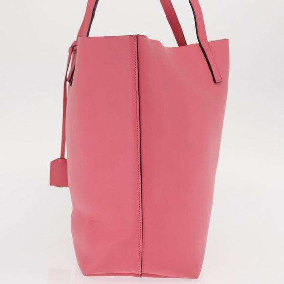 SAINT LAURENT Sac Shopping Tote Bag Leather Pink Gold Auth 158941A