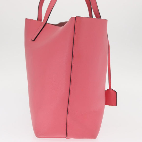 SAINT LAURENT Sac Shopping Tote Bag Leather Pink Gold Auth 158941A