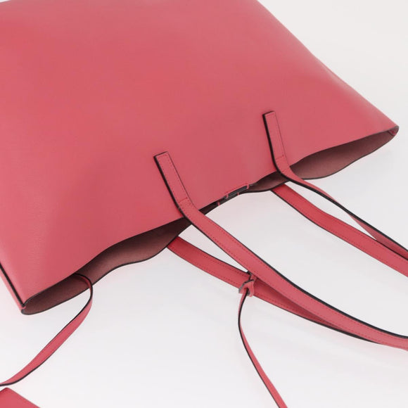 SAINT LAURENT Sac Shopping Tote Bag Leather Pink Gold Auth 158941A