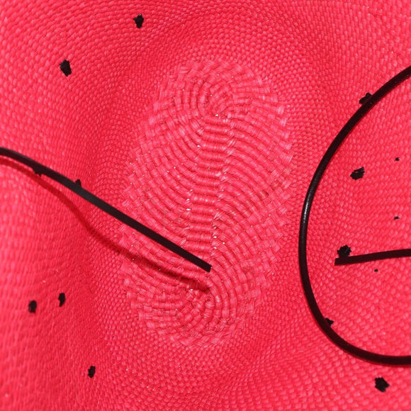 LOEWE Tote Bag Straw 2way Red Auth 158943SAV