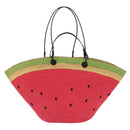 LOEWE Tote Bag Straw 2way Red Auth 158943SAV-3