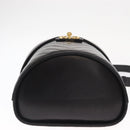 CHANEL V Stitch Vanity Hand Bag Lamb Skin 2way Black Gold CC Auth 158944SAV-11