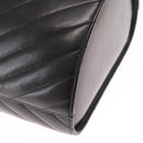 CHANEL V Stitch Vanity Hand Bag Lamb Skin 2way Black Gold CC Auth 158944SAV-12