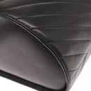 CHANEL V Stitch Vanity Hand Bag Lamb Skin 2way Black Gold CC Auth 158944SAV-13