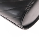 CHANEL V Stitch Vanity Hand Bag Lamb Skin 2way Black Gold CC Auth 158944SAV-14