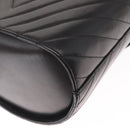 CHANEL V Stitch Vanity Hand Bag Lamb Skin 2way Black Gold CC Auth 158944SAV-15