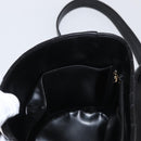 CHANEL V Stitch Vanity Hand Bag Lamb Skin 2way Black Gold CC Auth 158944SAV-21
