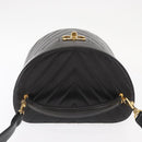 CHANEL V Stitch Vanity Hand Bag Lamb Skin 2way Black Gold CC Auth 158944SAV-6